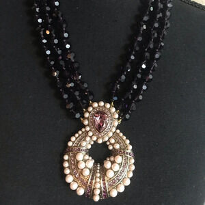 Heidi Daus Crystal Beaded Drop Necklace, NIB​